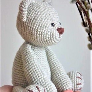 Crochet Bear PATTERN, Classic Amigurumi Teddy Bear Toy Tutorial, Lucas the Teddy, Video Tutorials, Printable PDF, In English image 6