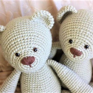 Crochet Bear PATTERN, Classic Amigurumi Teddy Bear Toy Tutorial, Lucas the Teddy, Video Tutorials, Printable PDF, In English image 3