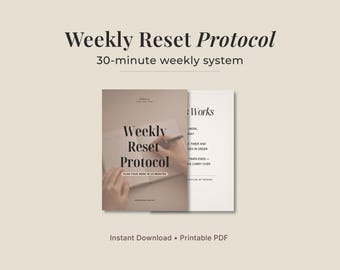 Weekly Reset Planner Printable PDF | Sunday Planning Template for Overwhelm & Burnout Recovery | Minimalist Weekly Planner