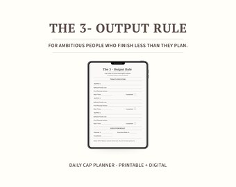 Daily Planner Printable PDF | 3-Task Focus System for Overthinkers | Stop Procrastinating & Start Finishing | Instant Download
