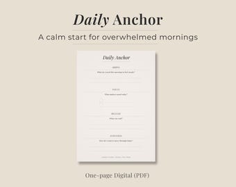 Daily Planner Printable PDF | Minimalist Morning Planner for Anxiety & Overwhelm | Calm Daily Focus System | Instant Download