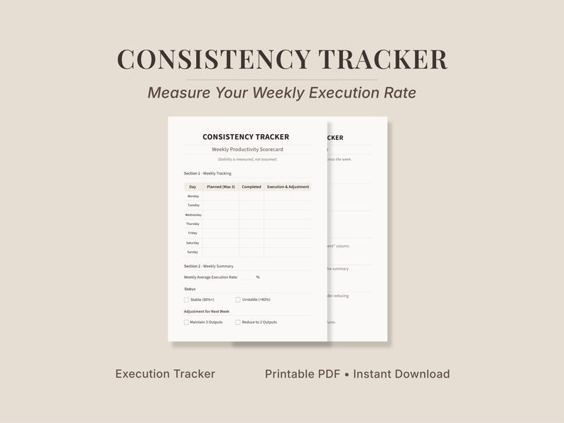 Consistency Tracker Printable PDF, Weekly Habit Tracker for ADHD, Task ...