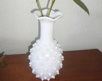 Hobnail Milkglass Unique Vase Mint Condition
