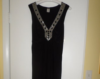 Black/FORMAL Glass BEADS/Gown/Long Dress/Cruise,/Clubbing/Beach Party/New With Tags/Size XL