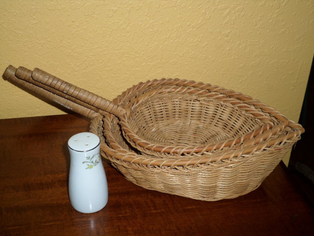 Set of 3 Wicker LADLES/HANDLE BASKETS/Rice Bowls/Hand Etsy.de