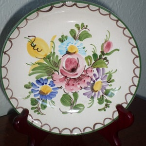 Ulmer/KERAMIK/250/1 German Hand Painted/FLORAL/Wall Plate/Vintage/Germany Mojalica Dish/Bowl image 3