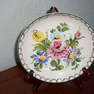 Ulmer/KERAMIK/250/1 German Hand Painted/FLORAL/Wall Plate/Vintage/Germany Mojalica Dish/Bowl image 4