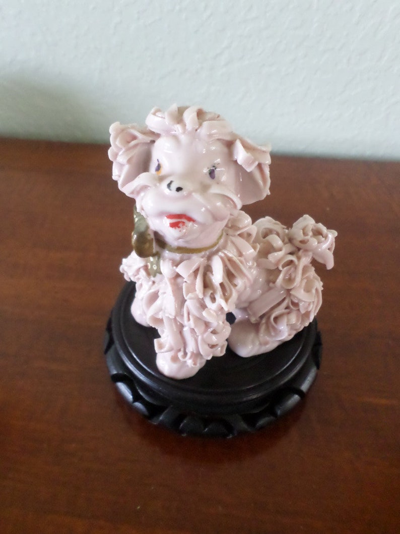 Spagetti PINK POODLE VINTAGEKnick KnackLIttle Poodle Dog