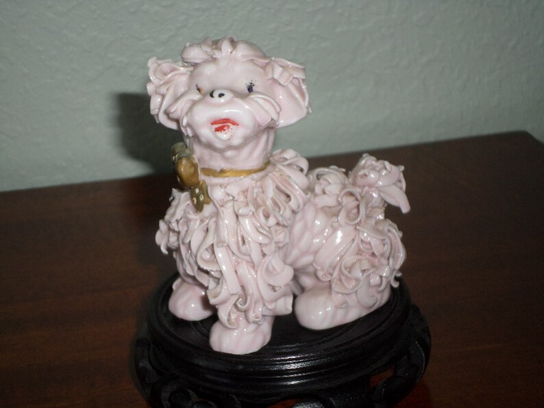 Spagetti PINK POODLE VINTAGEKnick KnackLIttle Poodle Dog