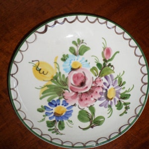 Ulmer/KERAMIK/250/1 German Hand Painted/FLORAL/Wall Plate/Vintage/Germany Mojalica Dish/Bowl image 2