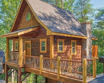 Plano de cabaña en el árbol: 700 pies cuadrados, cimientos de acero, conjunto de permisos (descarga en PDF)