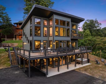 Plano de casa tipo chalet moderno de montaña: 4 dormitorios, 4 baños, sótano parcial, 2511 pies cuadrados (Documento para permisos, formato PDF)