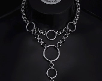 Chainmaille Halskette RITUAL aus Edelstahl – Gothic Schmuck – handgefertigt – Alternative Jewelry