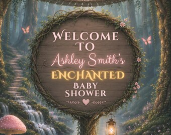 Znak powitalny na baby shower Enchanted Forest