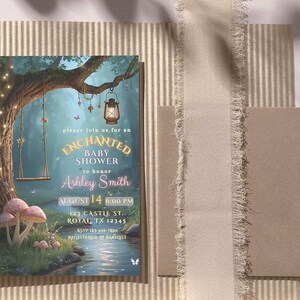 ✨ Enchanted Forest Baby Shower Invitation ✨Editable Canva Template • Instant Download