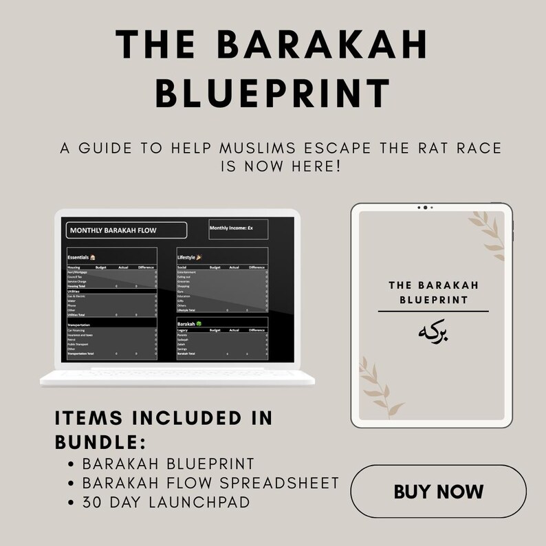 Barakah-ritningen | Guide till halal-investeringar | Automatiserat budgeteringsblad | Färdplan och aktiefilter för brittisk muslimsk finans bild 1