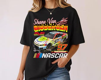 Camiseta vintage de Shane van Gisbergen de Nascar, camiseta gráfica de carreras de Nascar, camiseta vintage de Nascar Comfort Colors, ropa para fans de la serie Nascar