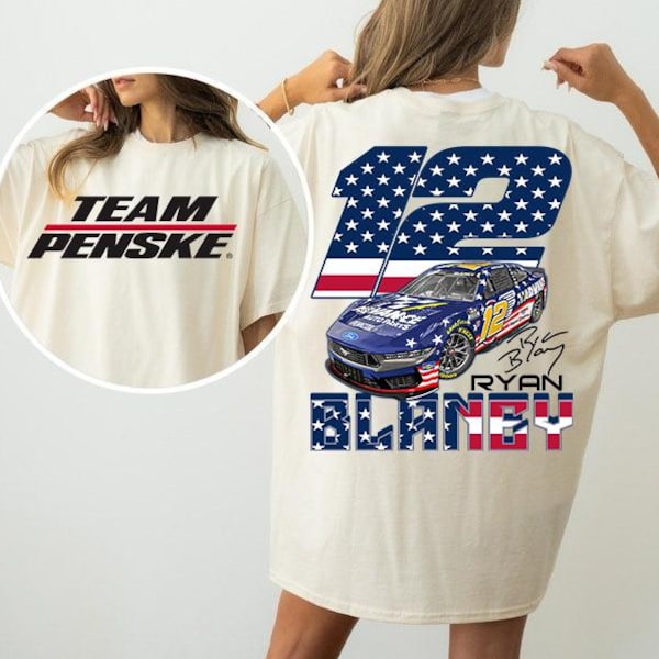 Ryan Blaney Nascar Vintage-shirt, Nascar Racing grafisch T-shirt, Vintage Nascar Comfort Colors-shirt, Nascar Series-fankleding