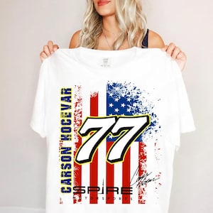 Carson Hocevar Spire Motosports Tee, Nascar Racing Graphic T-Shirt, Vintage Nascar Comfort Colors Shirt, Nascar Series Fan Apparel