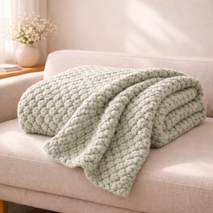 Chunky Crochet Baby Blanket Pattern – Beginner Single Crochet Throw (PDF)