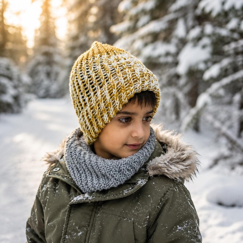 Knitted Beanie Hat Pattern PDF, Chunky Knit Winter Hat, Cozy Ribbed ...
