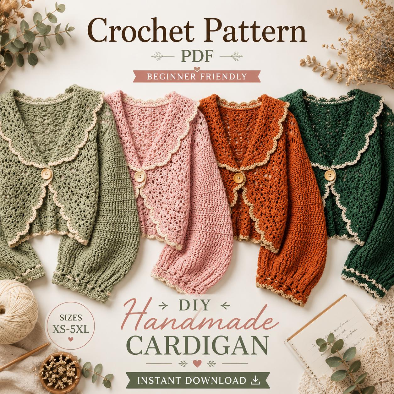 39 Cropped Sweater Crochet Patterns: Upgrade Your Wardrobe Handmade Style 25 Crochet Cardigan Beginner Friendly Cropped Sweater
