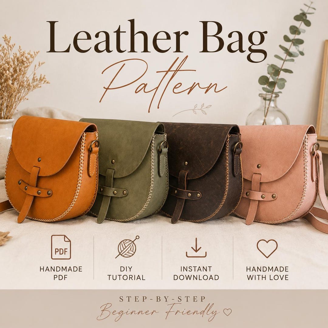 Leather Saddle Bag Pattern PDF, DIY Leather Crossbody Bag Tutorial ...