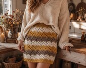 Crochet Zigzag Mini Skirt Pattern PDF, Boho Crochet Skirt Tutorial, Bodycon Chevron Skirt Pattern, Beginner Friendly Crochet