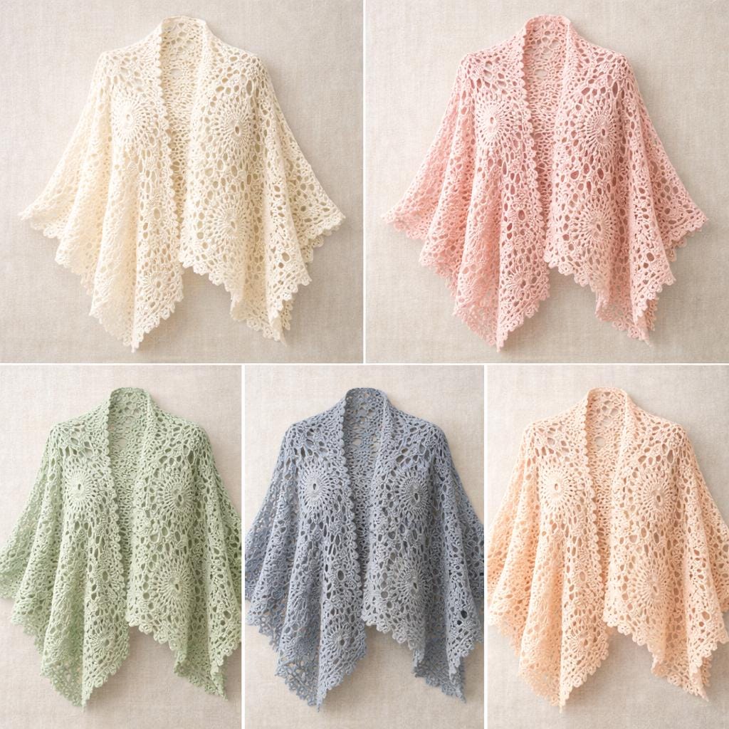39 Lace Shawl Crochet Patterns for Elegant Wraps, Gifts, and Special-Occasion Layers 32 Crochet Lace Shawl Pattern Circular Motif Wrap Elegant
