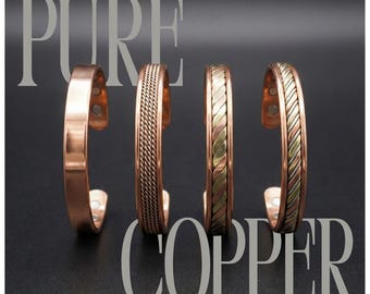 Magnetische armbanden van puur koper – handgemaakte unisex wellness-manchet (met certificaat van echtheid) – vintage look