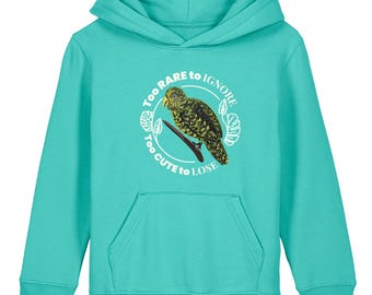 Kakapo Hoodie für Kinder | Tier Hoodie aus Bio-Baumwolle | Nachhaltige Kinderkleidung | Wild Kinder Geschenk