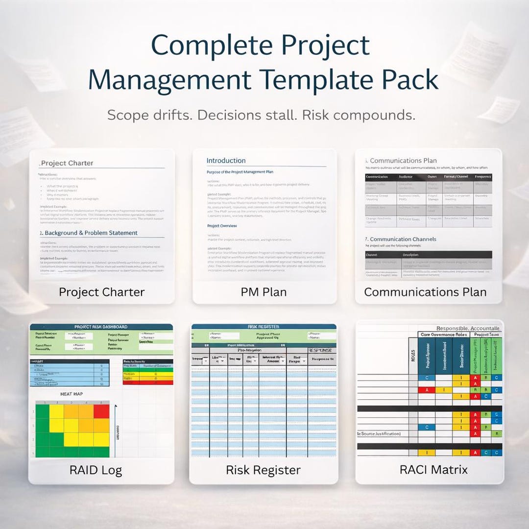 Complete Project Management Template Pack | Executive-ready Tools ...