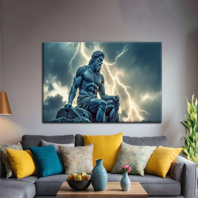 Zeus Greek God Wall Art, Ancient Greek Mythology Decor - Etsy