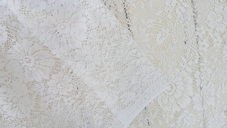 White Floral Lace Curtain Panel Vintage Bedroom Curtain Living Room Decor Window Curtains Long Lace Curtain Sustainable Home Decor