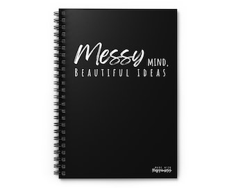 Spiral Notebook | Black Cover, Ruled Journal for Ideas