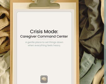 Crisis Mode Caregiver Planner | Calm Printable System for Overwhelmed Moms | Burnout & Heavy Days Support | MomBrain HQ