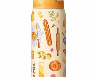Personalized Owala Brunch Bunch Yellow Water Bottle 32oz, Insulated Straw Cup, Leak-Proof Lid