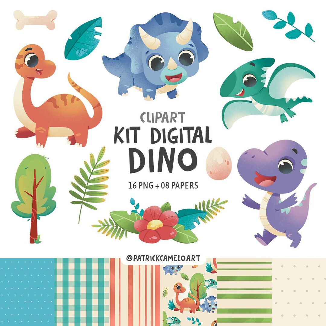 Dino Clip Art, Dinosaur Baby, Bundle PNG Kids Illustrations - Etsy