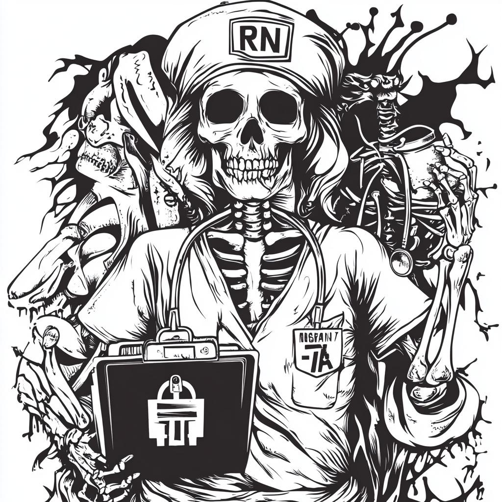 Funny Nurse Skeleton Digital Download | Nurse Humor Wall Art | Medical ...