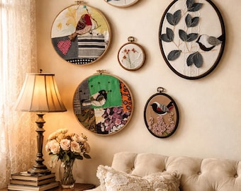 Decoración de pared de patchwork hecha a mano