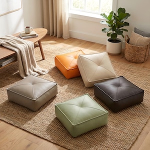 Modern Square Floor Cushion | Thick Padded Meditation Pillow