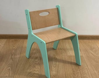 Montessori Kids Chair, Plywood Toddler Chair, Childrens Chair, Desk Chair for Kids, Nursery Chair, Waldorf Chair, Playroom Furniture
