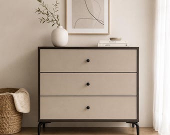 Modern Baby Changing Table with Drawers | Nursery Dresser with Removable Topper | Wood Baby Dresser | Montessori Nursery Furniture