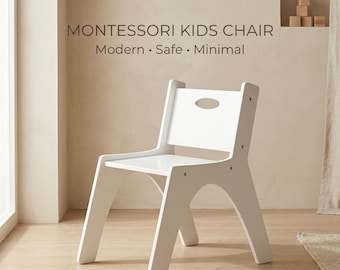 Montessori Toddler Chair Plywood Kids Chair, Wooden Childrens Chair, Toddler Desk Chair, Nursery Chair, Preschool Chair, Waldorf Chair