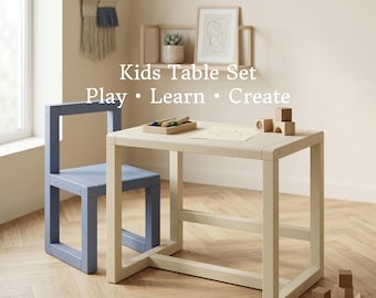 Montessori Kids Table and Chair Set, Toddler Table Set, Kids Table and Chair, Montessori Furniture, Nursery Furniture, Learning Desk Set