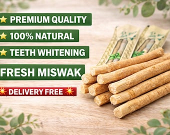 Palitos de Miswak Natural (20) / Limpieza Dental Orgánica, Cuidado Bucal Herbal