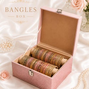 Personalized Pink Bangle Box, Velvet Lined Jewelry Organizer, Bridal Storage Case