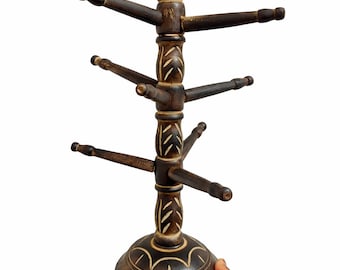 Handmade Sheesham Wood Bangle Stand | Jewelry Organizer | Wooden Bracelet Holder | Indian Handcrafted Gift