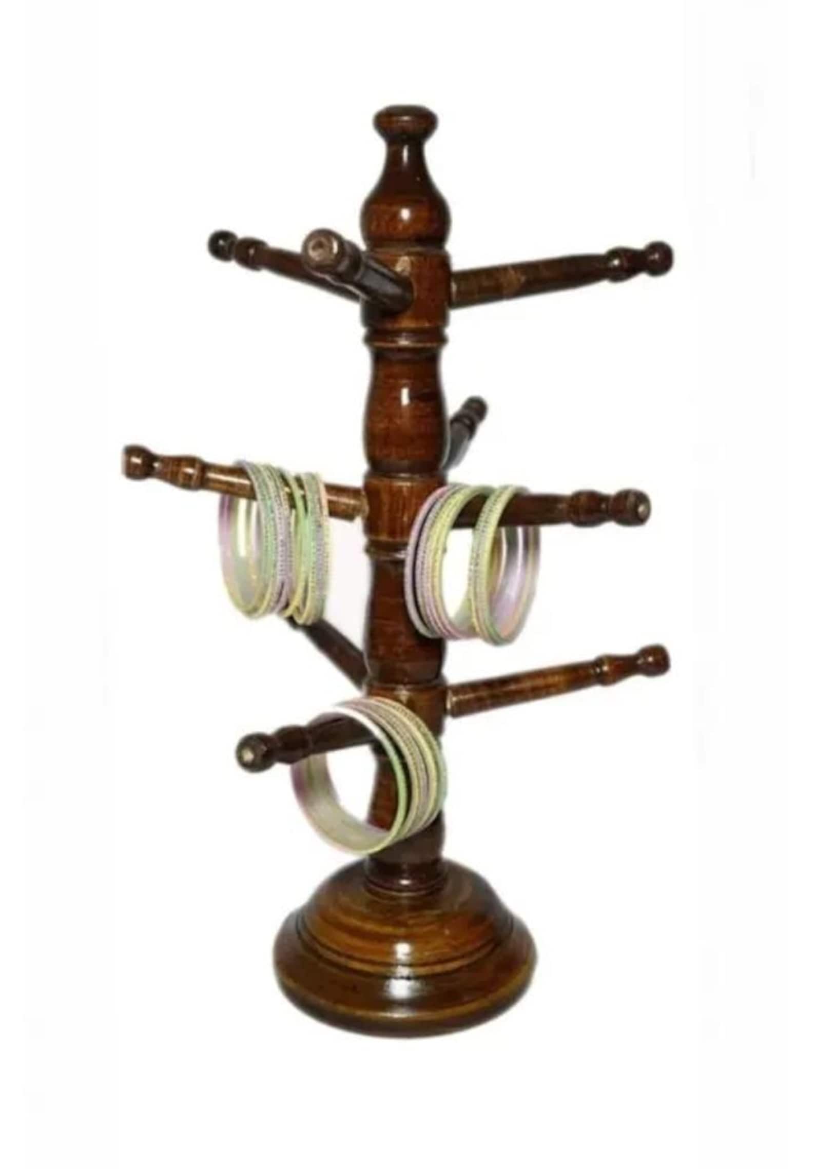 Bangle Rack Handmade Sheesham Wood Bangle Stand | Jewelry Organizer | Wooden ...