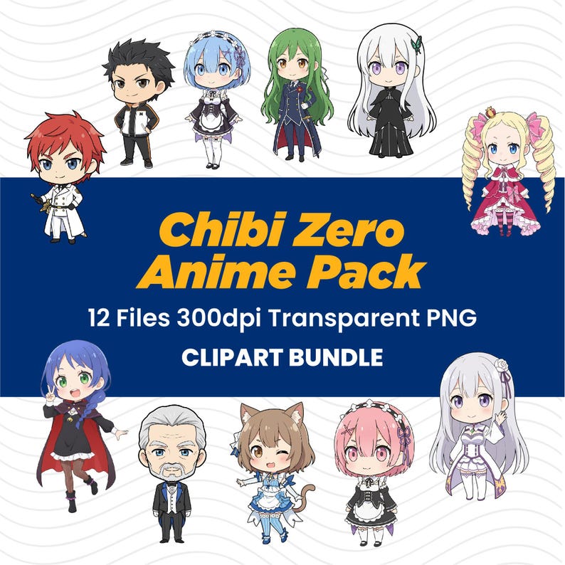 Chibi Anime Character Clipart Bundle, Transparent PNG (digital Download ...